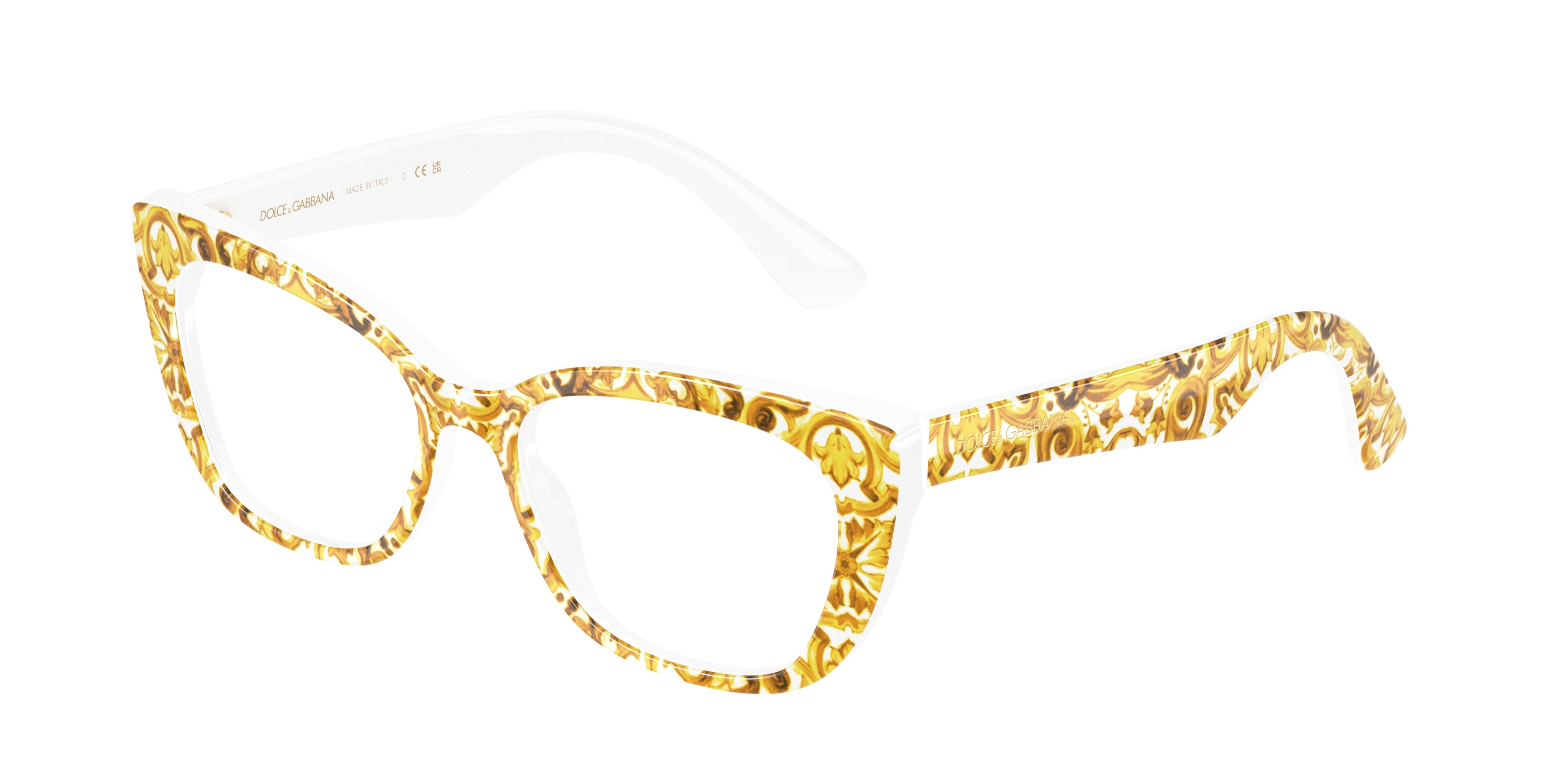 Dolce & Gabbana Kid DX3357  3434 Vista frames Acetate Yellow Transparent Cat Eye Normal-image